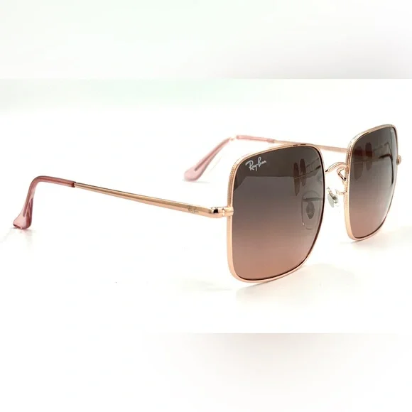Ray-Ban Womens Sunglasses Rose Lens RB1971 Square Metal Frame 9151/AA  54-19-145 - Picture 10 of 16